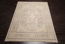 8x10 Khaki, Beige, Slate Color Hand Knotted Distressed Wool Traditional Oriental Rug