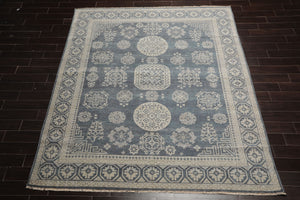 8x10 Slate, Gray, Brown Color Hand Knotted Afghan Oushak Wool Traditional Oriental Rug