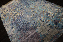 6x9 Turquoise, Lavender, Beige Color Hand Knotted Sherpa Bamboo Silk Modern Oriental Rug