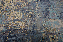 6x9 Turquoise, Lavender, Beige Color Hand Knotted Sherpa Bamboo Silk Modern Oriental Rug
