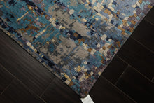 6x9 Turquoise, Lavender, Beige Color Hand Knotted Sherpa Bamboo Silk Modern Oriental Rug