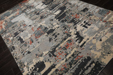 6x9 Gray, Charcoal, Rust Color Hand Knotted Sherpa Wool Modern Oriental Rug