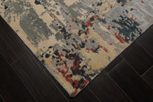 6x9 Gray, Charcoal, Rust Color Hand Knotted Sherpa Wool Modern Oriental Rug