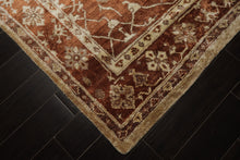 6x9 Tan, Burnt Orange, Beige Color Hand Knotted Oushak Bamboo Silk Traditional Oriental Rug