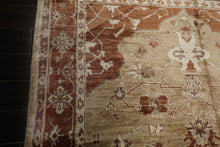 6x9 Tan, Burnt Orange, Beige Color Hand Knotted Oushak Bamboo Silk Traditional Oriental Rug