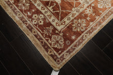 6x9 Tan, Burnt Orange, Beige Color Hand Knotted Oushak Bamboo Silk Traditional Oriental Rug