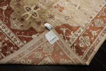 6x9 Tan, Burnt Orange, Beige Color Hand Knotted Oushak Bamboo Silk Traditional Oriental Rug