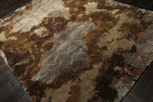 5x8 Brown, Blue, Teal Color Hand Knotted Sherpa Bamboo Silk & Wool Modern Oriental Rug
