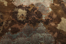 5x8 Brown, Blue, Teal Color Hand Knotted Sherpa Bamboo Silk & Wool Modern Oriental Rug