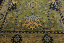Multi Size Hand Knotted LoomBloom Muted Turkish Oushak 100% Wool Traditional Oriental Area Rug Green,Navy Color - Oriental Rug Of Houston