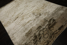 6x9 Beige, Tan, Olive Color Hand Knotted Sherpa Bamboo Silk Modern Oriental Rug