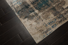 6x9 Beige, Taupe, Blue Color Hand Knotted Sherpa Bamboo Silk Modern Oriental Rug