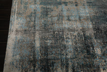 6x9 Beige, Taupe, Blue Color Hand Knotted Sherpa Bamboo Silk Modern Oriental Rug