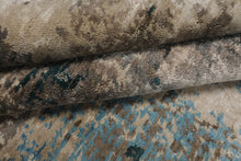 6x9 Beige, Taupe, Blue Color Hand Knotted Sherpa Bamboo Silk Modern Oriental Rug