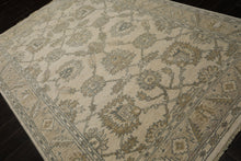 6x9 Beige, Slate, Brown Color Hand Knotted Oushak Wool Traditional Oriental Rug