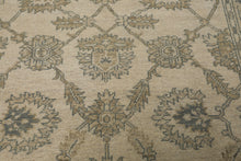 6x9 Beige, Slate, Brown Color Hand Knotted Oushak Wool Traditional Oriental Rug