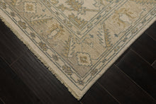 6x9 Beige, Slate, Brown Color Hand Knotted Oushak Wool Traditional Oriental Rug