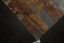 6x9 Blue, Gold, Rust Color Hand Loomed Sherpa Wool & Bamboo Silk Modern Oriental Rug