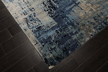 6x9 Taupe, Gray, Blue Color Hand Knotted Sherpa Bamboo Silk Modern Oriental Rug
