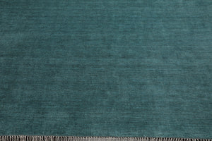 Multi Sizes Hand Loomed wool Plain Solid Minimalist Modern Area Rug Teal