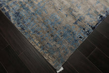 6x9 Taupe, Gray, Blue Color Hand Knotted Sherpa Bamboo Silk Modern Oriental Rug
