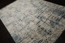 6x9 Ivory, Beige, Charcoal Color Hand Knotted Sherpa Bamboo Silk Modern Oriental Rug