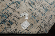 6x9 Ivory, Beige, Charcoal Color Hand Knotted Sherpa Bamboo Silk Modern Oriental Rug