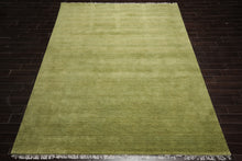 Multi Sizes Green Hand Loomed Wool Plain Solid Minimalist Modern Area Rug