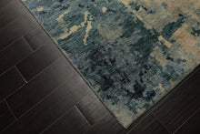 6x9 Beige, Mint, Blue Color Hand Knotted Oushak Wool Modern Oriental Rug