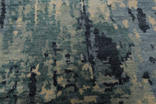 6x9 Beige, Mint, Blue Color Hand Knotted Oushak Wool Modern Oriental Rug