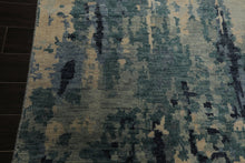6x9 Beige, Mint, Blue Color Hand Knotted Oushak Wool Modern Oriental Rug