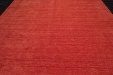 Multi Sizes Hand Loomed wool Plain Solid Minimalist Area Rug Burnt Orange