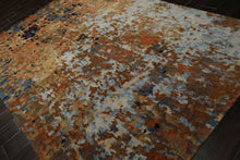 6x9 Burnt Orange, Brown, Moss Color Hand Knotted Sherpa Wool Modern Oriental Rug