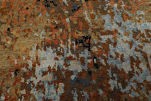 6x9 Burnt Orange, Brown, Moss Color Hand Knotted Sherpa Wool Modern Oriental Rug