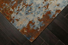 6x9 Burnt Orange, Brown, Moss Color Hand Knotted Sherpa Wool Modern Oriental Rug