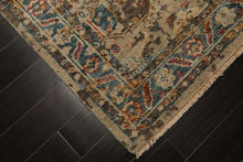 6x9 Beige, Brown, Gold Color Hand Knotted Oushak Wool Traditional Oriental Rug