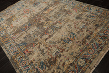 6x9 Beige, Brown, Gold Color Hand Knotted Oushak Wool Traditional Oriental Rug