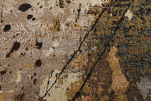 6x9 Brown, Gold, Blue Color Hand Knotted Sherpa Bamboo Silk & Wool Modern Oriental Rug