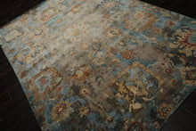 6x9 Brown, Turquoise, Beige Color Hand Knotted Oushak Wool Transitional Oriental Rug