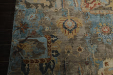 6x9 Brown, Turquoise, Beige Color Hand Knotted Oushak Wool Transitional Oriental Rug