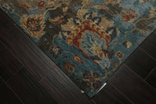 6x9 Brown, Turquoise, Beige Color Hand Knotted Oushak Wool Transitional Oriental Rug