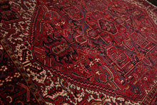 10x12 Red, Charcoal, Blue Color Hand Knotted Heriz Wool Traditional Oriental Rug