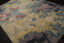 6x9 Beige, Turquoise, Rose Color Hand Knotted Oushak Wool Modern Oriental Rug