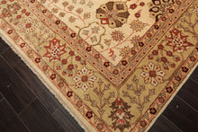 9x12 Beige, Sage, Rust Color Hand Knotted Chobi Peshawar Wool Traditional Oriental Rug