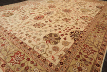9x12 Beige, Sage, Rust Color Hand Knotted Chobi Peshawar Wool Traditional Oriental Rug