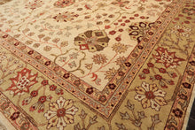9x12 Beige, Sage, Rust Color Hand Knotted Chobi Peshawar Wool Traditional Oriental Rug