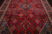 8x12 Red, Navy, Ivory Color Hand Knotted Joshegan Wool Traditional Oriental Rug