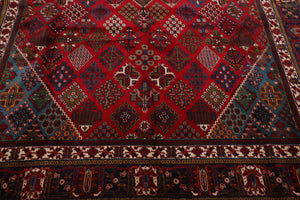 8x12 Red, Navy, Ivory Color Hand Knotted Joshegan Wool Traditional Oriental Rug