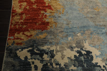 6x9 Beige, Aqua, Coral Color Hand Knotted Oushak Wool Modern Oriental Rug