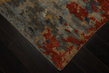 6x9 Beige, Aqua, Coral Color Hand Knotted Oushak Wool Modern Oriental Rug